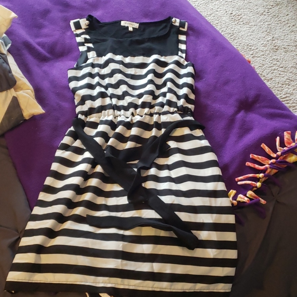 Black and White striped dress